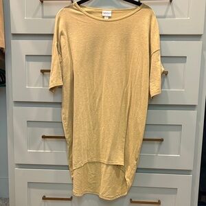 LuLaRoe Light Mustard Dolman Short Sleeve Tunic